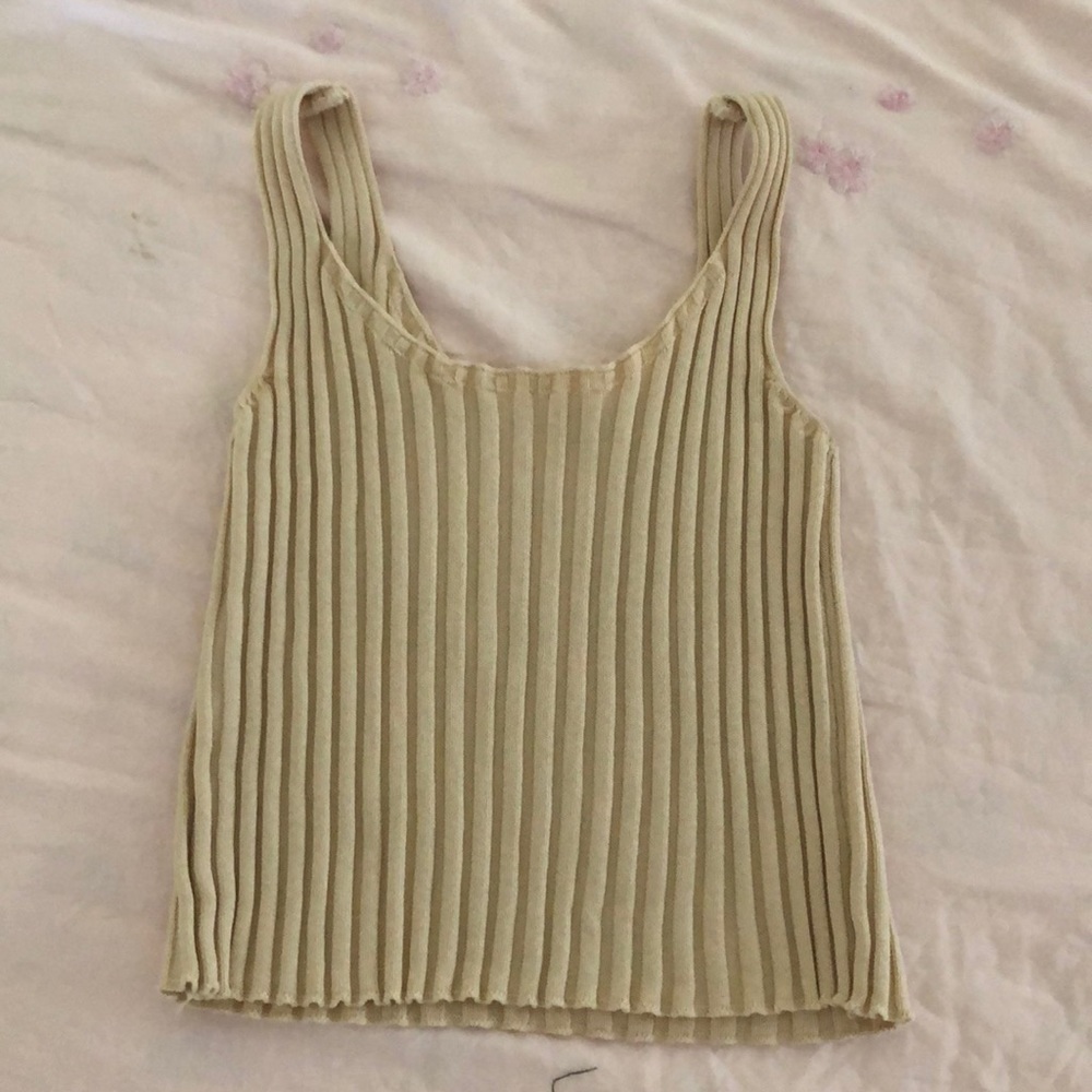 NWOT Cream ribbed tank